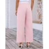 imageGRACE KARIN Women Cotton Palazzo Pants 2025 Summer Stripe Drawstring Loose Wide Leg Long Trousers with PocketsPink White Stripe