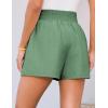 imageGRACE KARIN Women Summer Shorts Casual Boho Beach Comfy Smocked Elastic High Waist Pull On Flowy Short with PocketsArmy Green