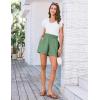 imageGRACE KARIN Women Summer Shorts Casual Boho Beach Comfy Smocked Elastic High Waist Pull On Flowy Short with PocketsArmy Green