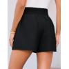 imageGRACE KARIN Women Summer Shorts Casual Boho Beach Comfy Smocked Elastic High Waist Pull On Flowy Short with PocketsBlack