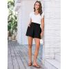 imageGRACE KARIN Women Summer Shorts Casual Boho Beach Comfy Smocked Elastic High Waist Pull On Flowy Short with PocketsBlack