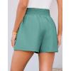 imageGRACE KARIN Women Summer Shorts Casual Boho Beach Comfy Smocked Elastic High Waist Pull On Flowy Short with PocketsBlue Green