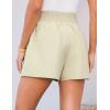 imageGRACE KARIN Women Summer Shorts Casual Boho Beach Comfy Smocked Elastic High Waist Pull On Flowy Short with PocketsKhaki