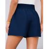 imageGRACE KARIN Women Summer Shorts Casual Boho Beach Comfy Smocked Elastic High Waist Pull On Flowy Short with PocketsNavy Blue