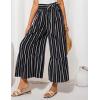 imageGRACE KARIN Womens 2025 Summer Wide Leg Palazzo Pants Elastic High Waisted Boho Casual Flowy Beach Pants with PocketsBlack Striped