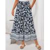 imageGRACE KARIN Womens 2025 Summer Wide Leg Palazzo Pants Elastic High Waisted Boho Casual Flowy Beach Pants with PocketsNavy Floral