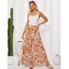 imageGRACE KARIN Womens 2025 Summer Wide Leg Palazzo Pants Elastic High Waisted Boho Casual Flowy Beach Pants with PocketsOrange Floral