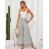 imageGRACE KARIN Womens 2025 Summer Wide Leg Palazzo Pants Elastic High Waisted Boho Casual Flowy Beach Pants with PocketsWhite Floral
