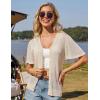 imageGRACE KARIN Womens Cardigan 2025 Lightweight Summer Short Ruffle Sleeve Button Down V Neck Casual Crochet CardiganApricot