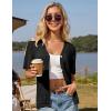 imageGRACE KARIN Womens Cardigan 2025 Lightweight Summer Short Ruffle Sleeve Button Down V Neck Casual Crochet CardiganBlack