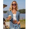 imageGRACE KARIN Womens Cardigan 2025 Lightweight Summer Short Ruffle Sleeve Button Down V Neck Casual Crochet CardiganGrey Blue