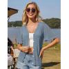 imageGRACE KARIN Womens Cardigan 2025 Lightweight Summer Short Ruffle Sleeve Button Down V Neck Casual Crochet CardiganGrey Blue