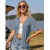 imageGRACE KARIN Womens Cardigan 2025 Lightweight Summer Short Ruffle Sleeve Button Down V Neck Casual Crochet CardiganGrey Blue