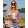 imageGRACE KARIN Womens Cardigan 2025 Lightweight Summer Short Ruffle Sleeve Button Down V Neck Casual Crochet CardiganPink