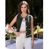 imageGRACE KARIN Womens Crew Neck Sweater Vest Sleeveless Color Block Button Down Cardigan Knit Tank TopsArmy Green