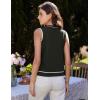 imageGRACE KARIN Womens Crew Neck Sweater Vest Sleeveless Color Block Button Down Cardigan Knit Tank TopsArmy Green