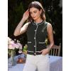 imageGRACE KARIN Womens Crew Neck Sweater Vest Sleeveless Color Block Button Down Cardigan Knit Tank TopsArmy Green