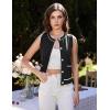 imageGRACE KARIN Womens Crew Neck Sweater Vest Sleeveless Color Block Button Down Cardigan Knit Tank TopsBlack