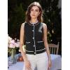 imageGRACE KARIN Womens Crew Neck Sweater Vest Sleeveless Color Block Button Down Cardigan Knit Tank TopsBlack