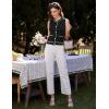 imageGRACE KARIN Womens Crew Neck Sweater Vest Sleeveless Color Block Button Down Cardigan Knit Tank TopsBlack