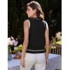imageGRACE KARIN Womens Crew Neck Sweater Vest Sleeveless Color Block Button Down Cardigan Knit Tank TopsBlack