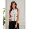 imageGRACE KARIN Womens Crew Neck Sweater Vest Sleeveless Color Block Button Down Cardigan Knit Tank TopsWhite