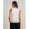 imageGRACE KARIN Womens Crew Neck Sweater Vest Sleeveless Color Block Button Down Cardigan Knit Tank TopsWhite