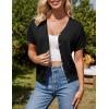 imageGRACE KARIN Womens Lightweight Summer Cardigan Sweater V Neck Button Down Open Front Crochet Knit Cropped Bolero ShrugsBlack