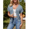 imageGRACE KARIN Womens Lightweight Summer Cardigan Sweater V Neck Button Down Open Front Crochet Knit Cropped Bolero ShrugsBlue