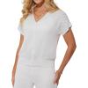 imageGRACE KARIN Womens Lightweight Summer Cardigan Sweater V Neck Button Down Open Front Crochet Knit Cropped Bolero ShrugsWhite