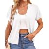 imageGRACE KARIN Womens Lightweight Summer Cardigan Sweater V Neck Button Down Open Front Crochet Knit Cropped Bolero ShrugsWhite