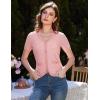 imageGRACE KARIN Womens Summer Cardigan Sweater 2025 Button Down Short Sleeve Cropped Lightweight V Neck Elegant Tweed TopsPink