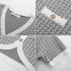 imageGRACE KARIN Womens Summer Cardigan Sweater 2025 Button Down Short Sleeve Cropped Lightweight V Neck Elegant Tweed TopsWhite