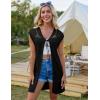 imageGRACE KARIN Womens Summer Sleeveless Cardigan Vest Lightweight Crochet Cardigan Casual Tie Front Beach Kimono CardigansBlack