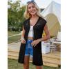 imageGRACE KARIN Womens Summer Sleeveless Cardigan Vest Lightweight Crochet Cardigan Casual Tie Front Beach Kimono CardigansBlack