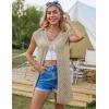 imageGRACE KARIN Womens Summer Sleeveless Cardigan Vest Lightweight Crochet Cardigan Casual Tie Front Beach Kimono CardigansKhaki