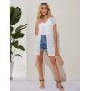 imageGRACE KARIN Womens Summer Sleeveless Cardigan Vest Lightweight Crochet Cardigan Casual Tie Front Beach Kimono CardigansWhite