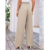 imageGRACE KARIN Womens Wide Leg Casual Pants Summer Lightweight Drawstring Elastic Waist Lounge Beach Palazzo with PocketsApricot