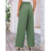 imageGRACE KARIN Womens Wide Leg Casual Pants Summer Lightweight Drawstring Elastic Waist Lounge Beach Palazzo with PocketsArmy Green