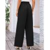 imageGRACE KARIN Womens Wide Leg Casual Pants Summer Lightweight Drawstring Elastic Waist Lounge Beach Palazzo with PocketsBlack
