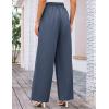 imageGRACE KARIN Womens Wide Leg Casual Pants Summer Lightweight Drawstring Elastic Waist Lounge Beach Palazzo with PocketsDrak Blue