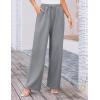 imageGRACE KARIN Womens Wide Leg Casual Pants Summer Lightweight Drawstring Elastic Waist Lounge Beach Palazzo with PocketsGrey