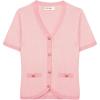 imageGRACE KARIN Womens Summer Cardigan Sweater 2025 Button Down Short Sleeve Cropped Lightweight V Neck Elegant Tweed TopsPink