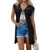 imageGRACE KARIN Womens Summer Sleeveless Cardigan Vest Lightweight Crochet Cardigan Casual Tie Front Beach Kimono CardigansBlack