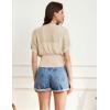 imageGRACE KARIN 2025 Women Short Sleeve Crochet Cardigan Summer Draped VNeck Bolero Shrug Sweater Hollow Out Beach Cover UpApricoat