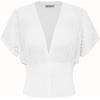 imageGRACE KARIN 2025 Women Short Sleeve Crochet Cardigan Summer Draped VNeck Bolero Shrug Sweater Hollow Out Beach Cover UpBright White