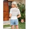 imageGRACE KARIN 2025 Women Short Sleeve Crochet Cardigan Summer Draped VNeck Bolero Shrug Sweater Hollow Out Beach Cover UpWhite