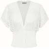 imageGRACE KARIN 2025 Women Short Sleeve Crochet Cardigan Summer Draped VNeck Bolero Shrug Sweater Hollow Out Beach Cover UpWhite