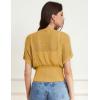 imageGRACE KARIN 2025 Women Short Sleeve Crochet Cardigan Summer Draped VNeck Bolero Shrug Sweater Hollow Out Beach Cover UpYellow
