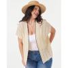imageGRACE KARIN 2025 Womens Summer Lightweight Cardigan Sweater Crochet Short Sleeve Open Front Beach Knit Shrug OutwearApricot